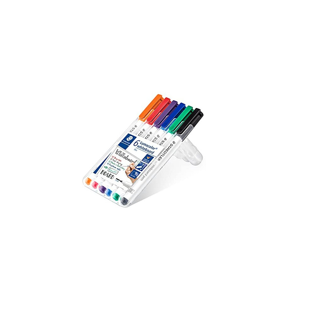 STAEDTLER 301 WP6 Whiteboard Pens, Assorted Colour, Pack of 6