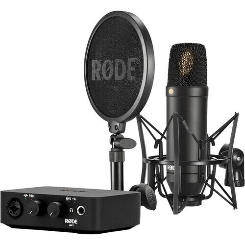 Rode Rode AI-1 Audio Interface, NT1 Microphone, SM6 Shockmount & XLR Cable