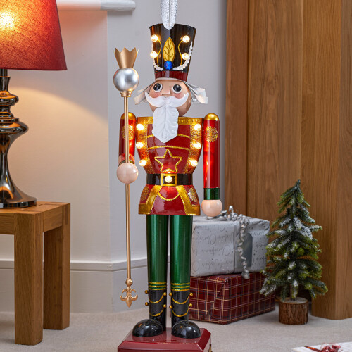 Smart Garden 80cm LED Light Up Novelty Christmas Nutcracker Decoration Indoor Home