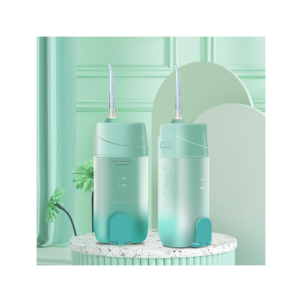 (Green) Electric Water Flosser Oral Tooth Cleaner Dental Cleaning Tool Calculus Remover