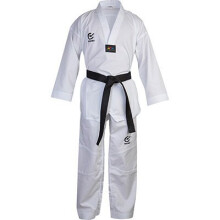 (000/110 cm) Playwell Wtf Approved Wacoku Ribbed White V Neck Student Uniform