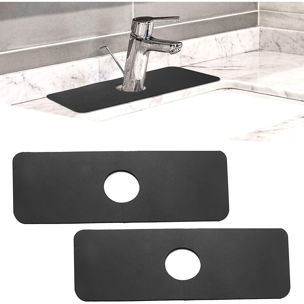2Pcs Faucet Absorbent Mat Sink Splash Guard Bathroom Kitchen Faucet Drip Catcher 768655136108
