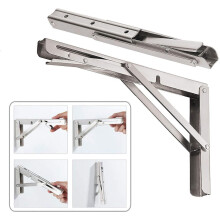 1pc Wall Mounted Folding Brackets 12inch Stainless Steel Hanging Bracket Foldable