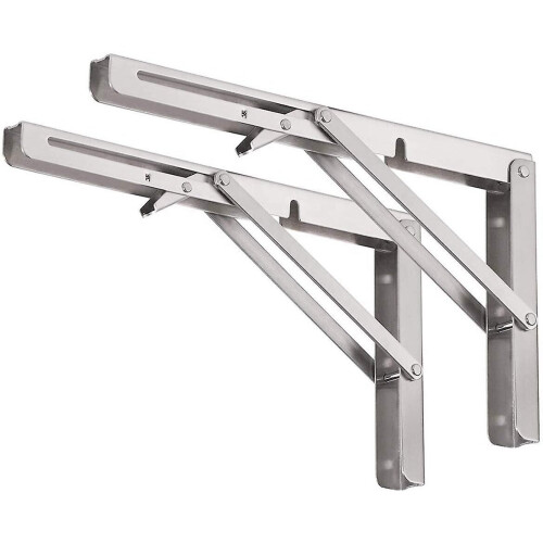 1pc Wall Mounted Folding Brackets 12inch Stainless Steel Hanging Bracket Foldable 1