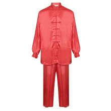 (195 cm) PLAYWELL TAI CHI / KUNG FU SILK UNIFORM - RED