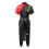 (165 cm) PLAYWELL COMPETITION WUSHU SILK UNIFORM - BLACK/RED 1
