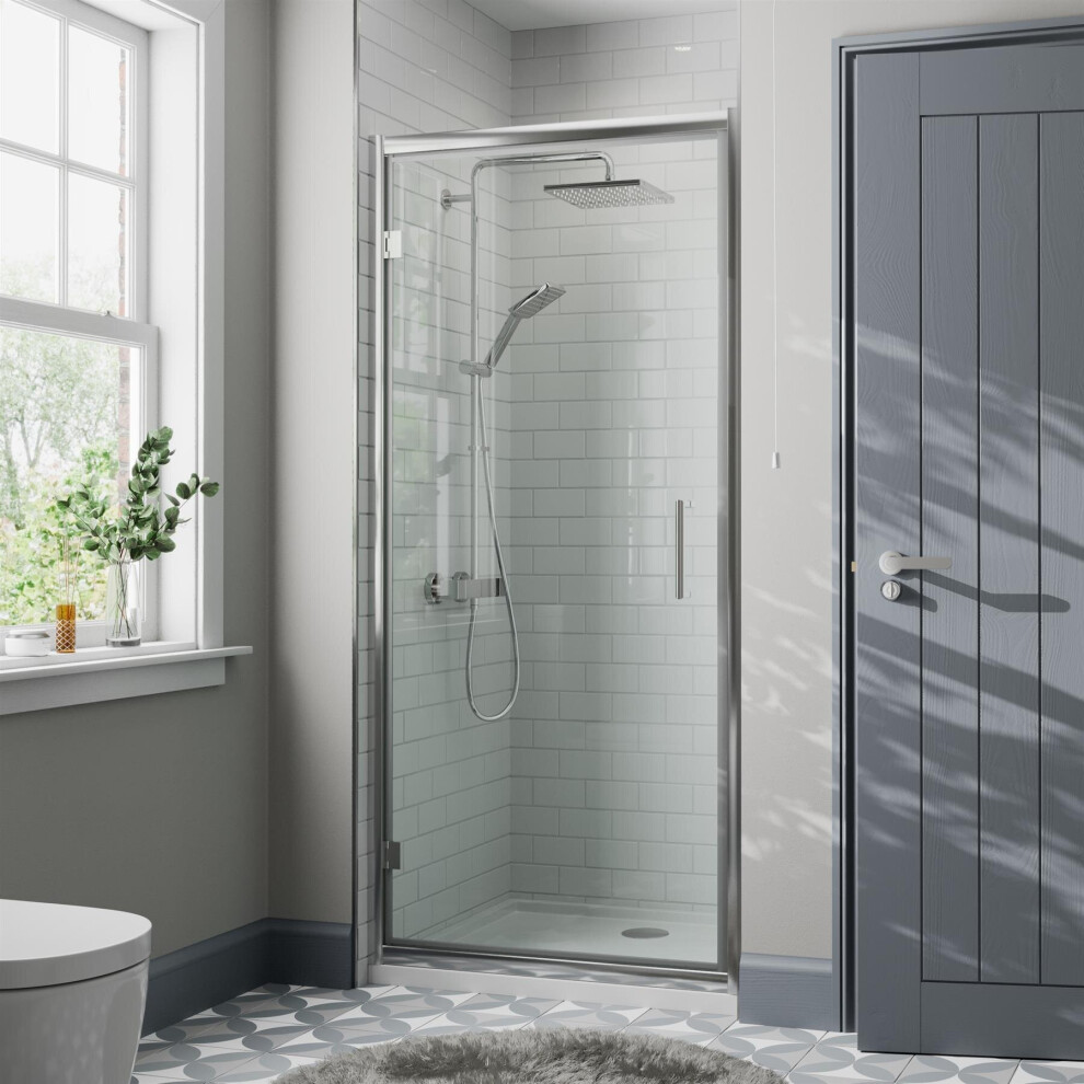 800Mm Framed Hinged Bathroom Shower Door Enclosure Walk-In 8Mm Safety Glass 5056093625571