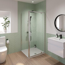 760mm x 760mm Pivot Shower Door Side Panel Enclosure 6mm Safety Glass Framed