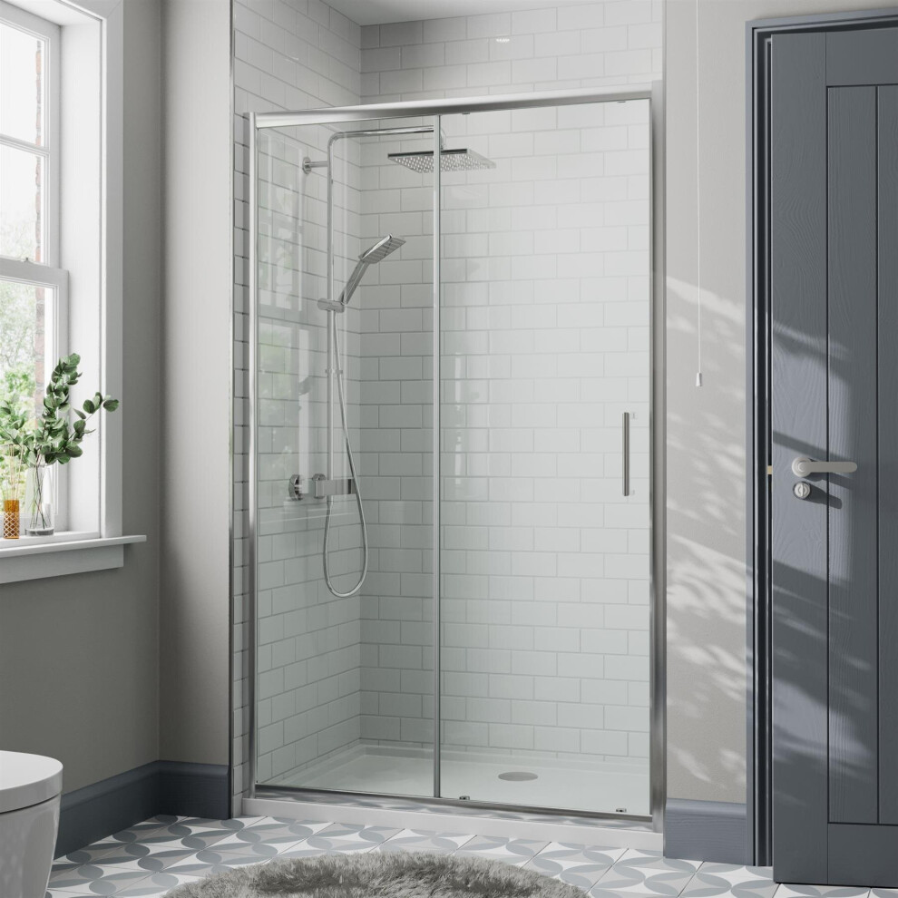 1000Mm Sliding Shower Door Enclosure Glass Screen Panel Framed 8Mm Safety Glass 5056093625458