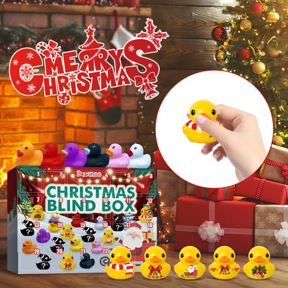 2023 Christmas Advent Calendar 24 Rubber Ducks Countdown Calendar for Adults and Kids Christmas Rubber Duck Toy for Kids Christmas Party Favors Toys