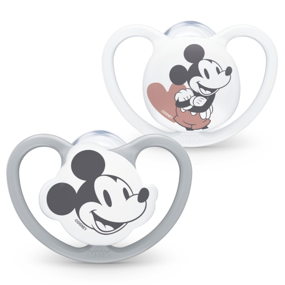 NUK Disney Space Soothers 6-18m Grey 2Pk