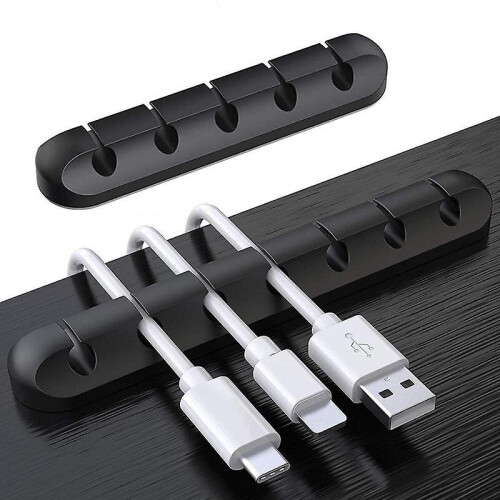 5pcs Cable Organizer Wire Cord Holder Clip Home Office Silicone Desktop Winder