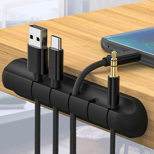 5pcs Cable Organizer Wire Cord Holder Clip Home Office Silicone Desktop Winder 1