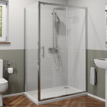 1200 x 900mm Sliding Shower Door & Side Panel Enclosure 6mm Glass Screen Framed