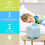 (Blue) Kids Dinosaur Alarm Clock Creative Cartoon Bedside Clock Night Light Rechargeable 4