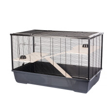 (Black) Rat Hamster Pet Animal Cage 2 Tiers Langham XL