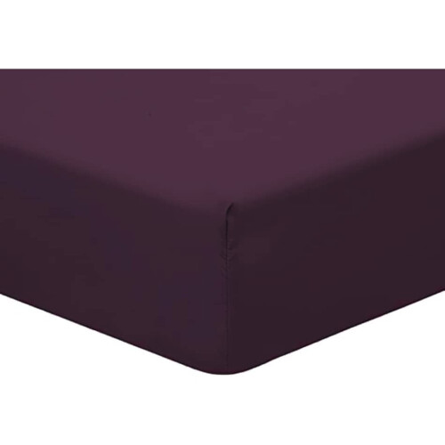 (Double, Plum) Deep fitted Sheet 25cm BedSheets 100% PolyCotton