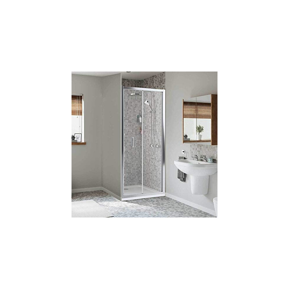 Mira Leap Bi-fold Shower Enclosure Door 6mm Easy Clean Glass Chrome Frame 900mm