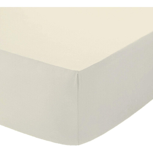 (King, Cream) Deep fitted Sheet 25cm BedSheets 100% PolyCotton