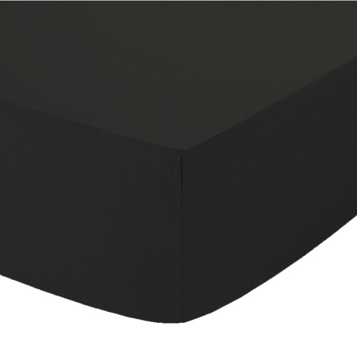 (King, Black) Deep fitted Sheet 25cm BedSheets 100% PolyCotton