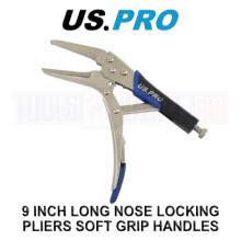 US PRO Tools 9 Inch Long Nose Locking Pliers With Soft Grip Handles 1847