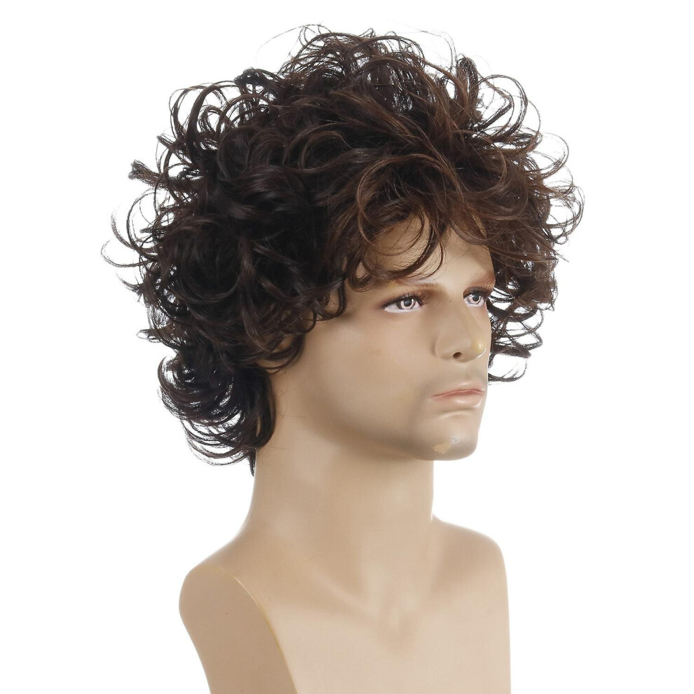 Unisex Not,Specified Men Short Wig Curly Synthetic Hair Natural Looking Toupee Cosplay Party Wigs