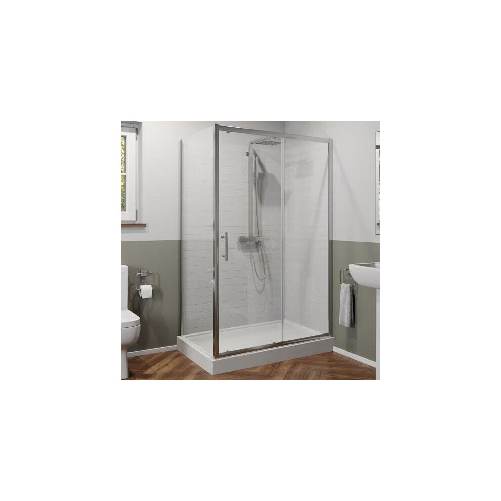 Sliding Shower Enclosure 1000X700mm Easy Plumb Tray 6Mm Safety Glass Bathroom 5056467221774