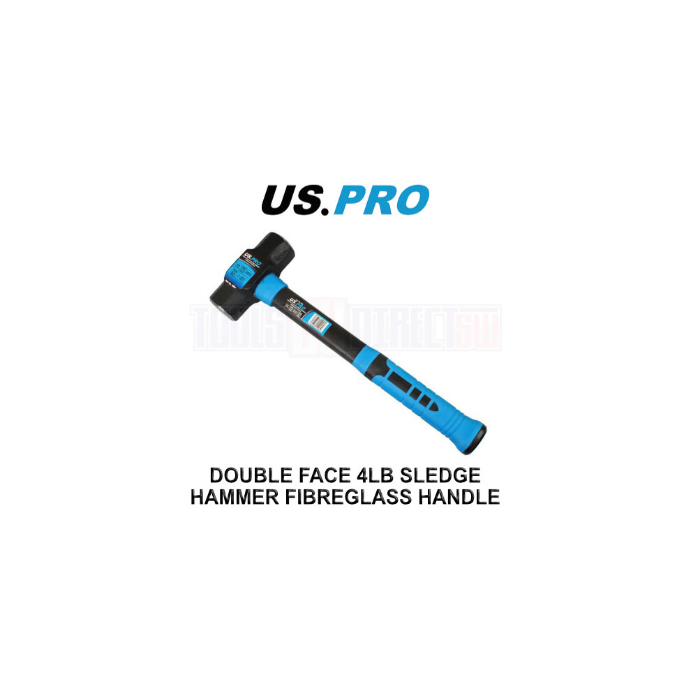 US PRO Tools Double Face 4lb 1.8KG Sledge Hammer Fibreglass Handle 4504-image-OPC-P9W5QND-NEW