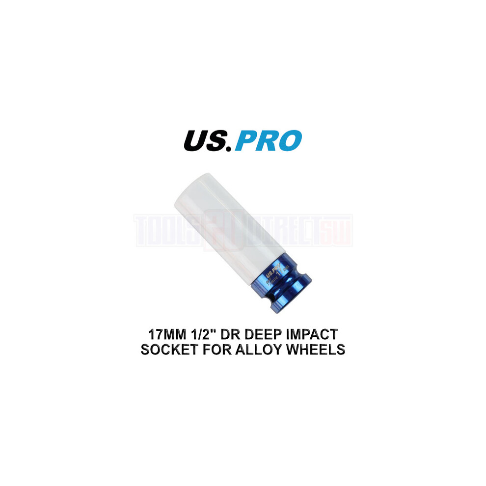 US PRO Tools Single 1/2" Dr 17mm Deep Impact Alloy Wheel Socket 3840-image-OPC-P9W5QVW-NEW