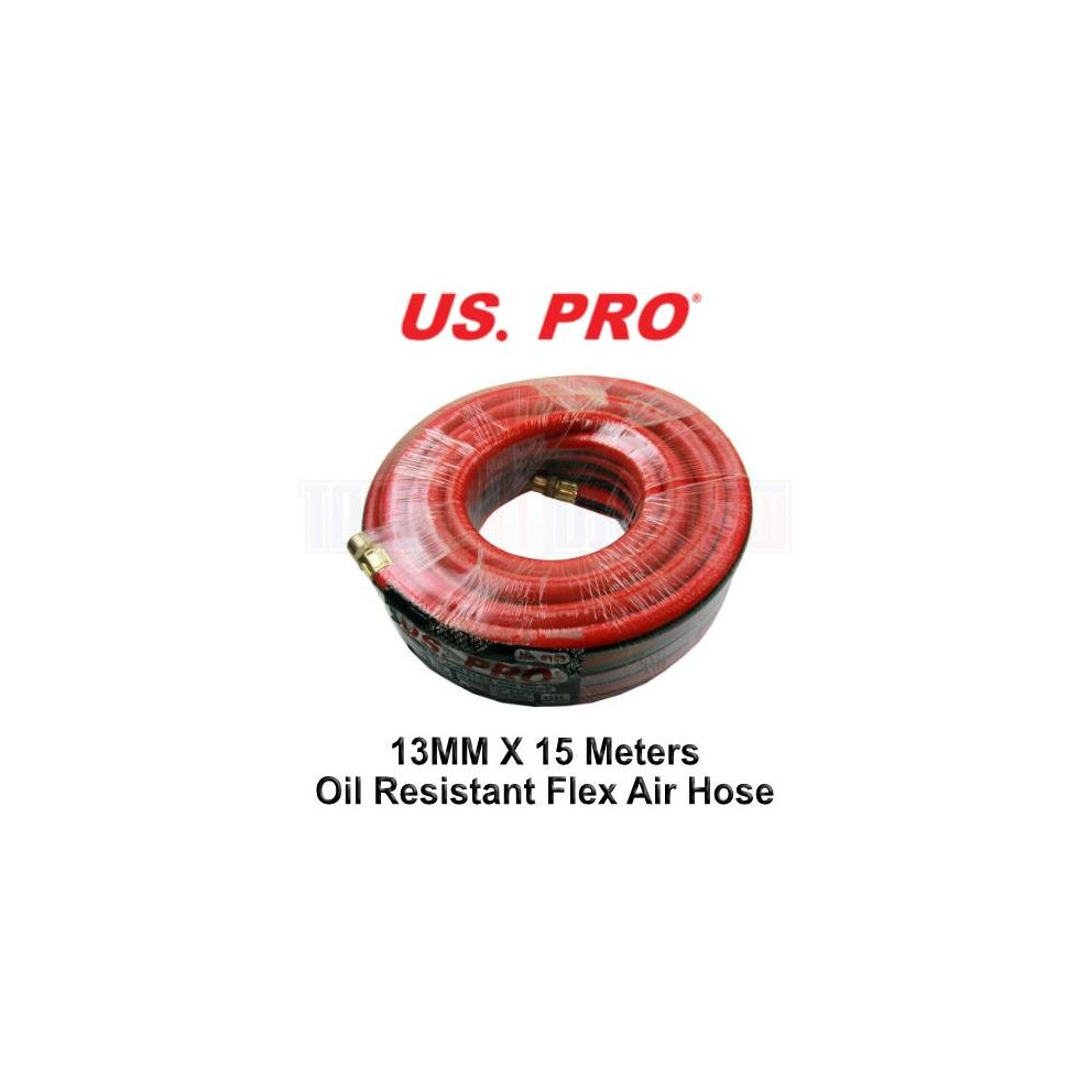 US PRO 13MM X 15 Meters Red Tough Flex Air Hose 20 Bar Oil Resistant 8163