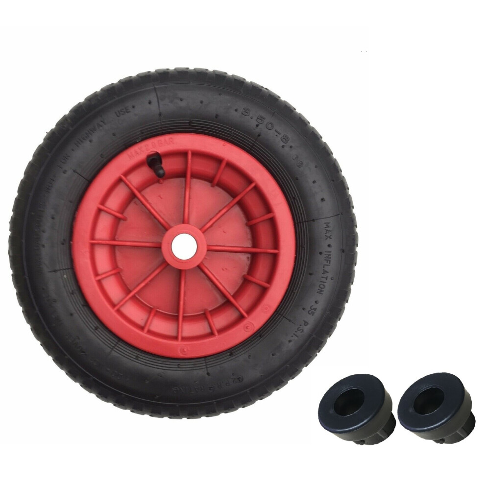 (1" BORE) 14" PNEUMATIC  WHEELBARROW  WHEEL WITH 1" BORE