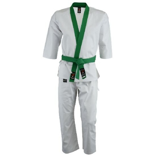 (4/170 cm) PLAYWELL TANG SOO DO 9OZ UNIFORM - GREEN TRIM