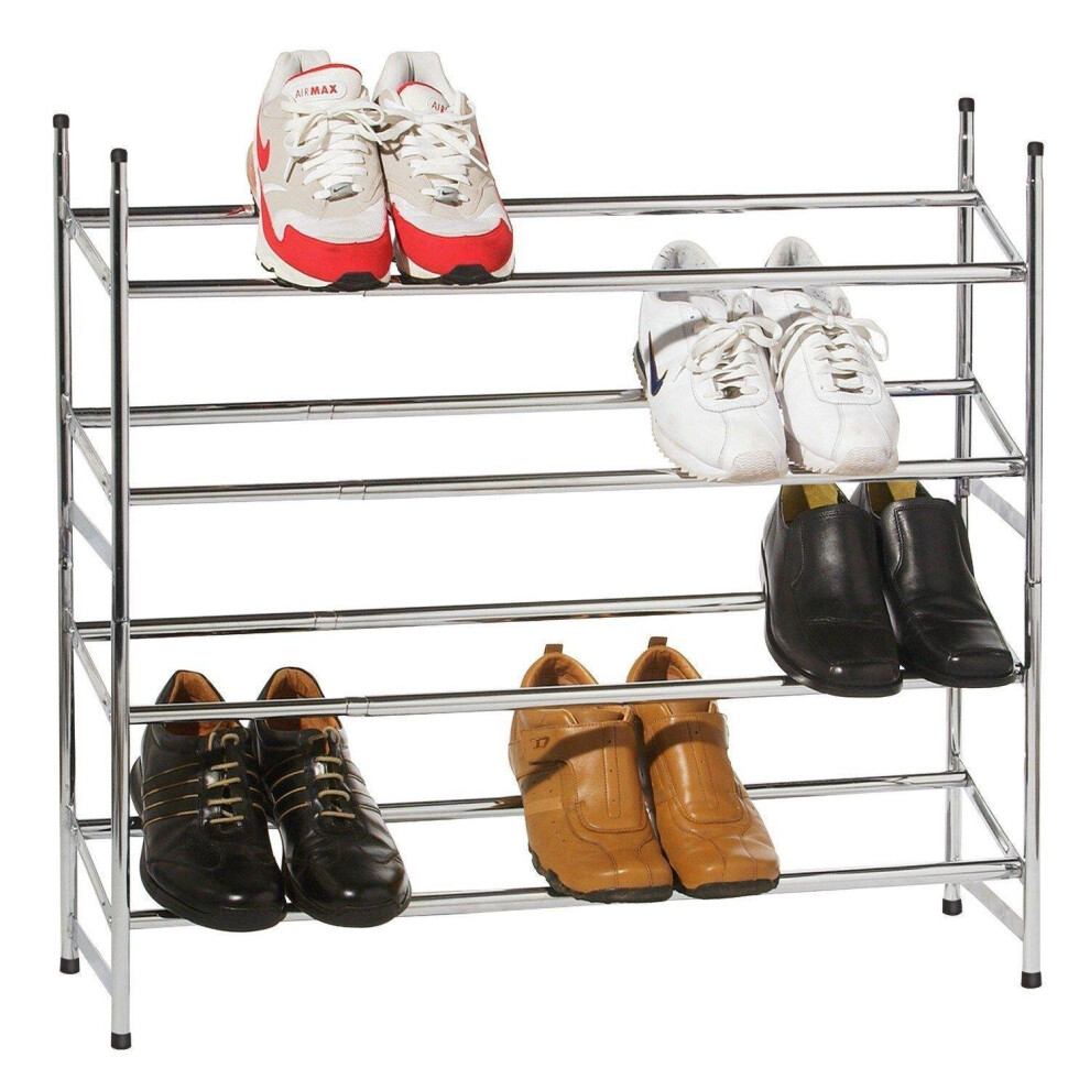 (4 Tier Extendable ) Hampton & Stewart CHROME EXTENDING SHOE RACK