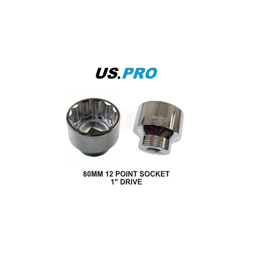 Us Pro Tools 1" Dr 12Pt 80Mm Socket Truck, Trailer, Lorry Hub Nut Etc 3524