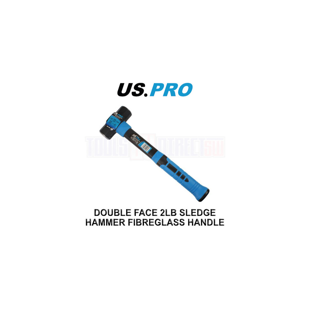 US PRO Tools Double Face 2LB Lump Sledge Hammer With Fibreglass Handle 4502