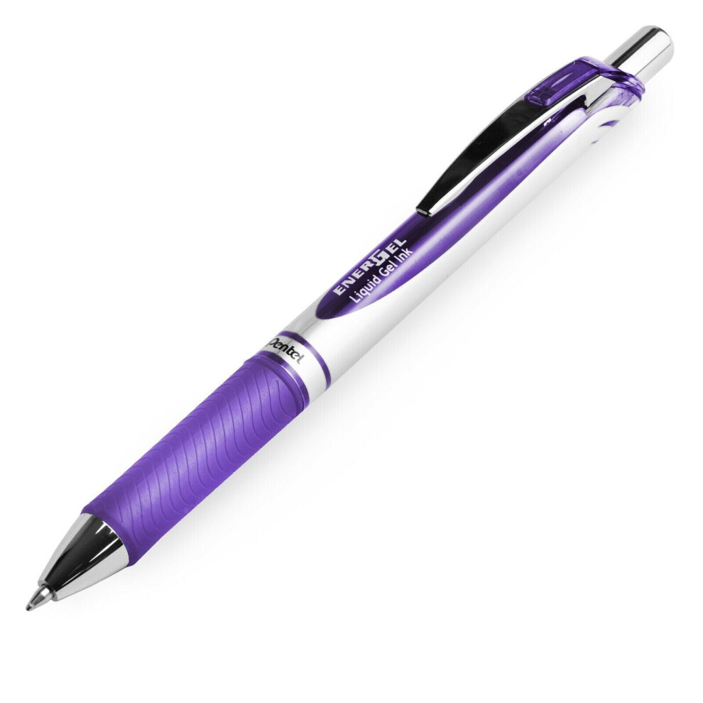 Pentel Energel Xm Bl77 Retractable Liquid Gel Ink Pen - 0.7Mm Nib - Lilac