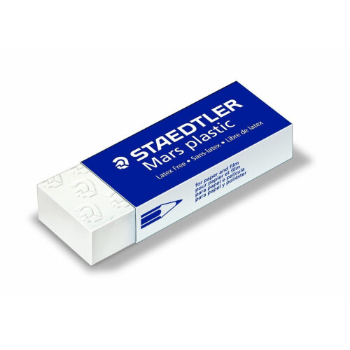 Staedtler Staedtler Mars Eraser Plastic Rubber Erasers - 526 - White - Pack of 3 1