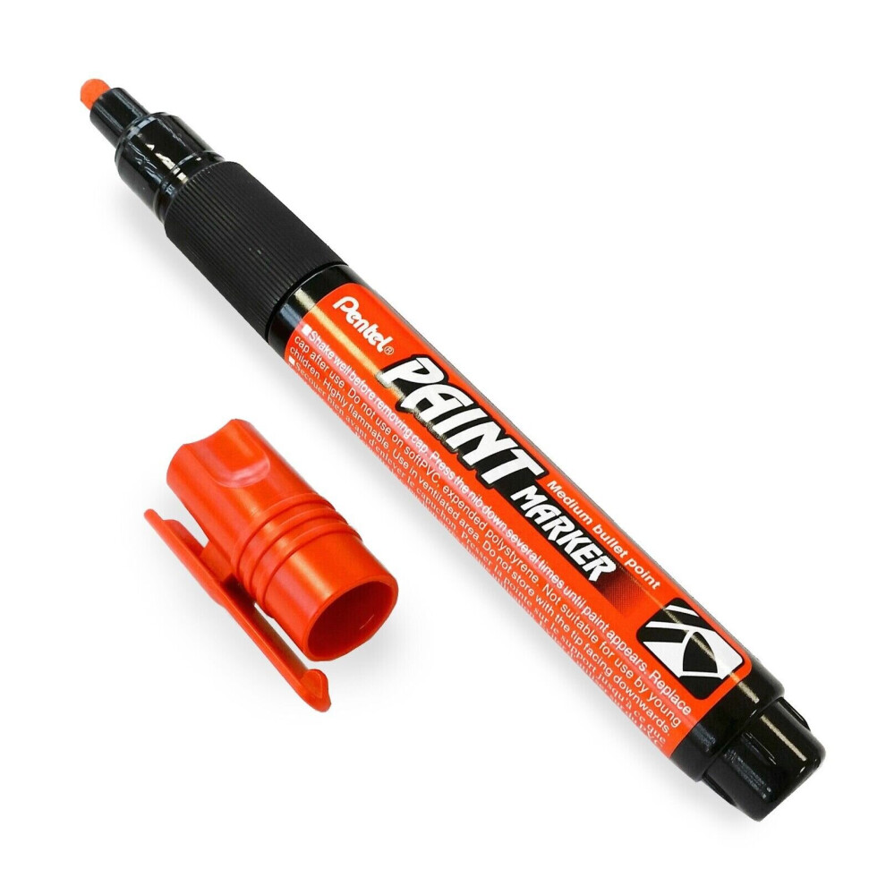 Pentel Permanent Cellulose Paint Marker Pens - Mmp20 - Single - Orange