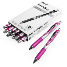 Pentel EnerGel XM BL77 Retractable Liquid Gel Ink Pen - 0.7mm Nib - Magenta - Pack of 12