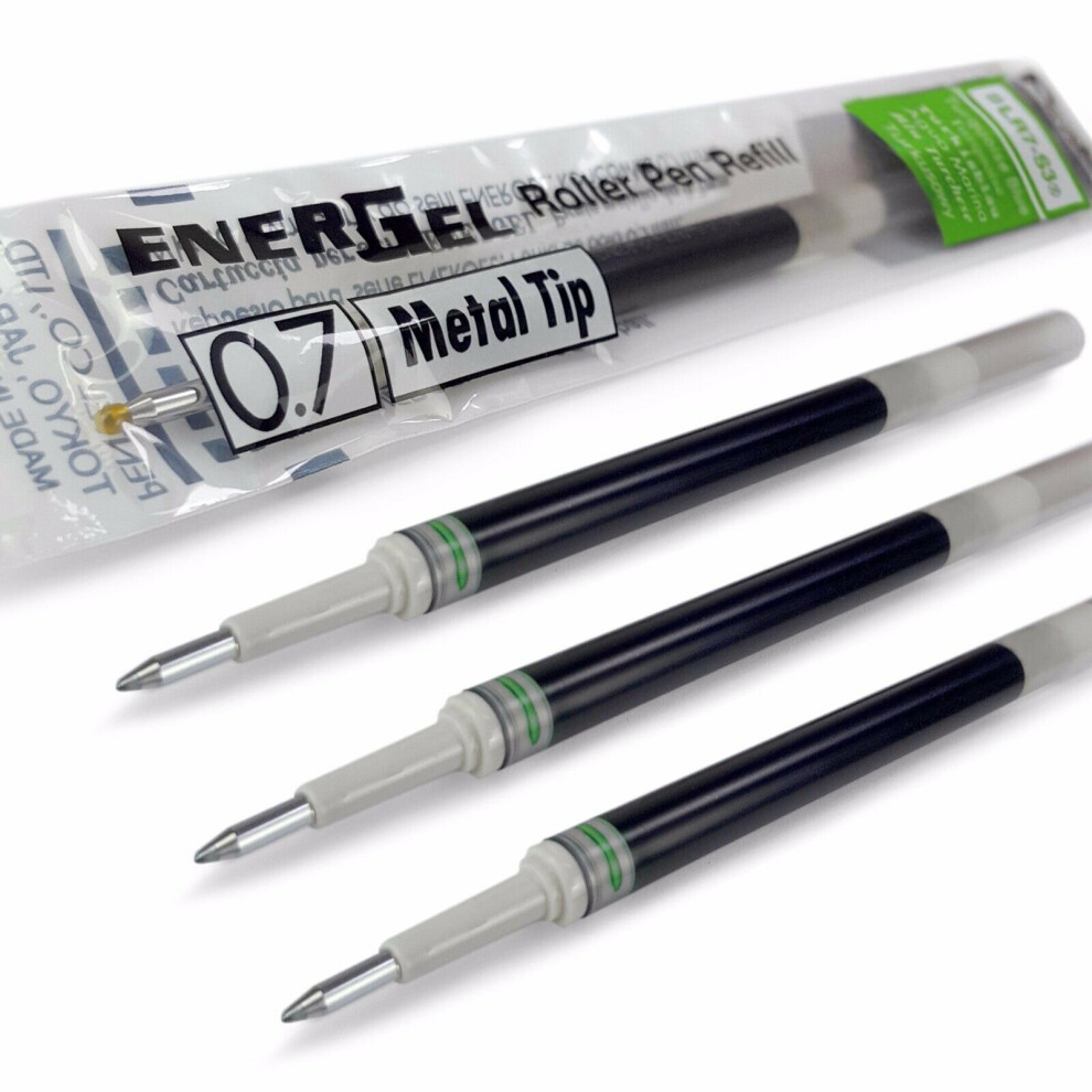 Pentel Energel 0.7mm Refill Metal Tip LR7- Fits BL77/BL57/BL37 - Lime Green - Pack of 4