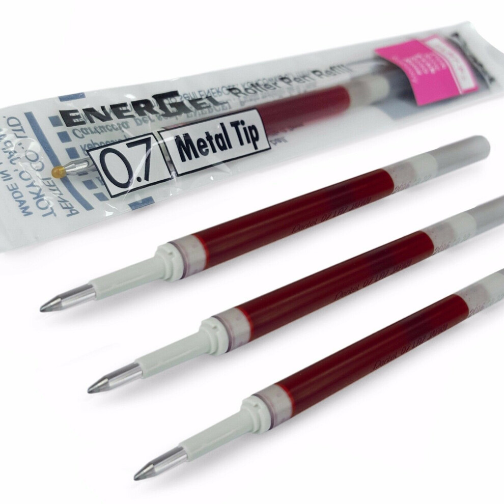 Pentel Energel 0.7Mm Refill Metal Tip Lr7- Fits Bl77/Bl57/Bl37 - Pack Of 4 Pink