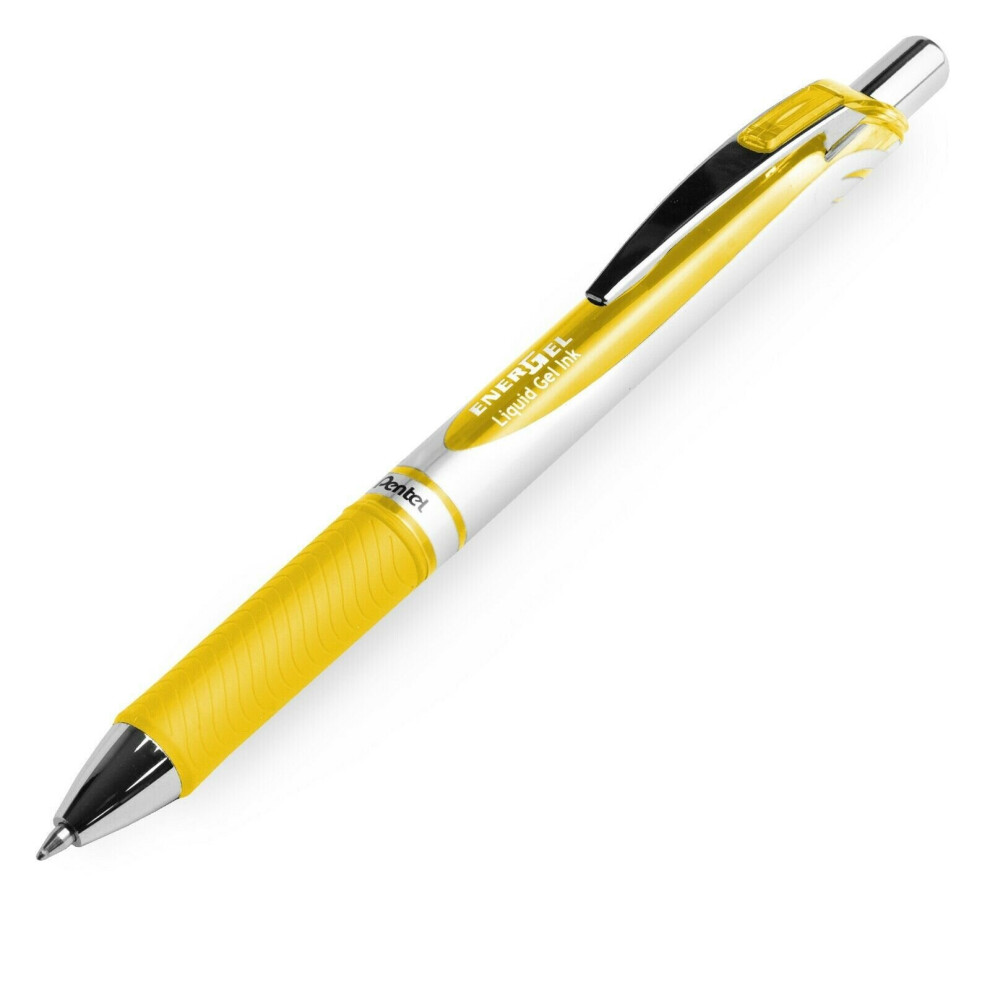 Pentel EnerGel XM BL77 Retractable Liquid Gel Ink Pen - 0.7mm Nib - Yellow