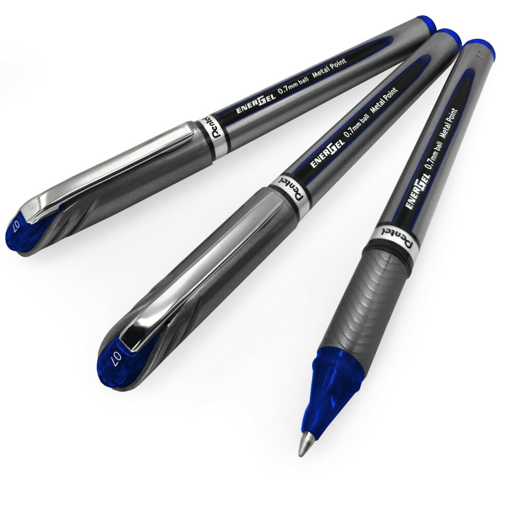 Pentel Energel BL27 Gel Rollerball Pen - 0.7mm Tip - Blue - Pack of 3