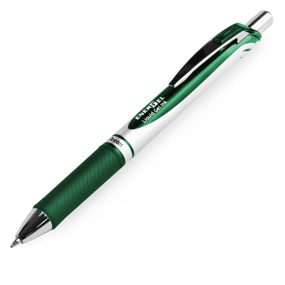 Pentel Energel Xm Bl77 Retractable Liquid Gel Ink Pen - 0.7Mm Nib - Forest Green