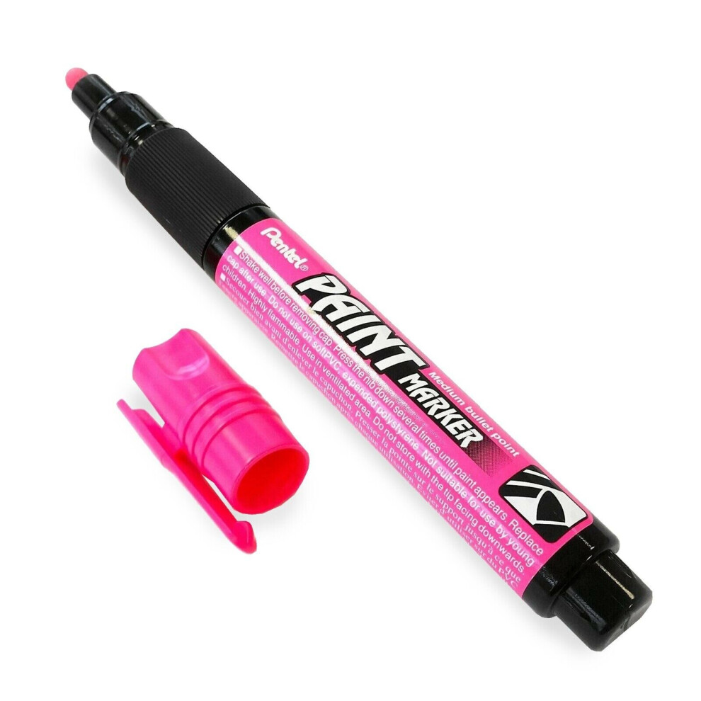 Pentel Permanent Cellulose Paint Marker Pens - Mmp20 - Single - Pink