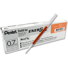 Pentel Nachflltinte fr EnerGel und Lancelot Gelschreiber (0,7 mm), Metallspitze, orange Tinte, 12er-Pack (LR7-F)