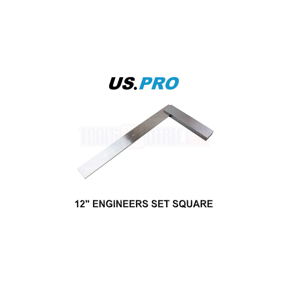 US PRO Tools 12" (300mm) Engineers Set Square Stainless Steel 2688
