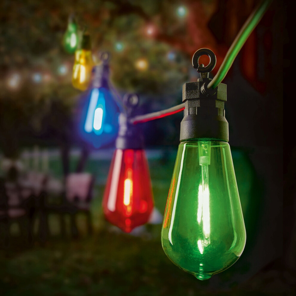 10 Connectable Festoon String Lights Multi Coloured LED Lights 4.5M