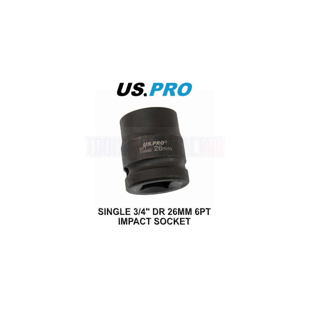 US PRO Tools 26mm 3/4" DR 6 Point Impact Socket 3698