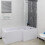 1500mm L Shaped RH Shower Bath Bathtub Glass Screen Front Panel Acrylic Bathroom 3